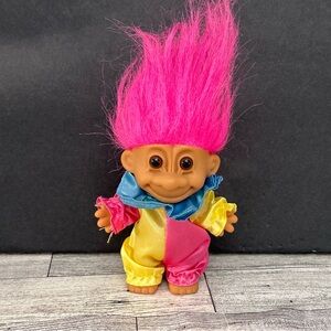 Vintage 1990s Russ Troll Clown Outfit Pink Hair